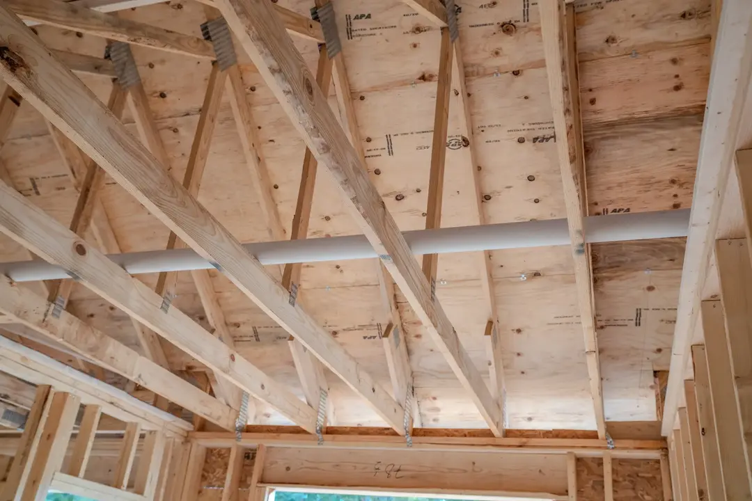 Rough-in pipe going across ceiling